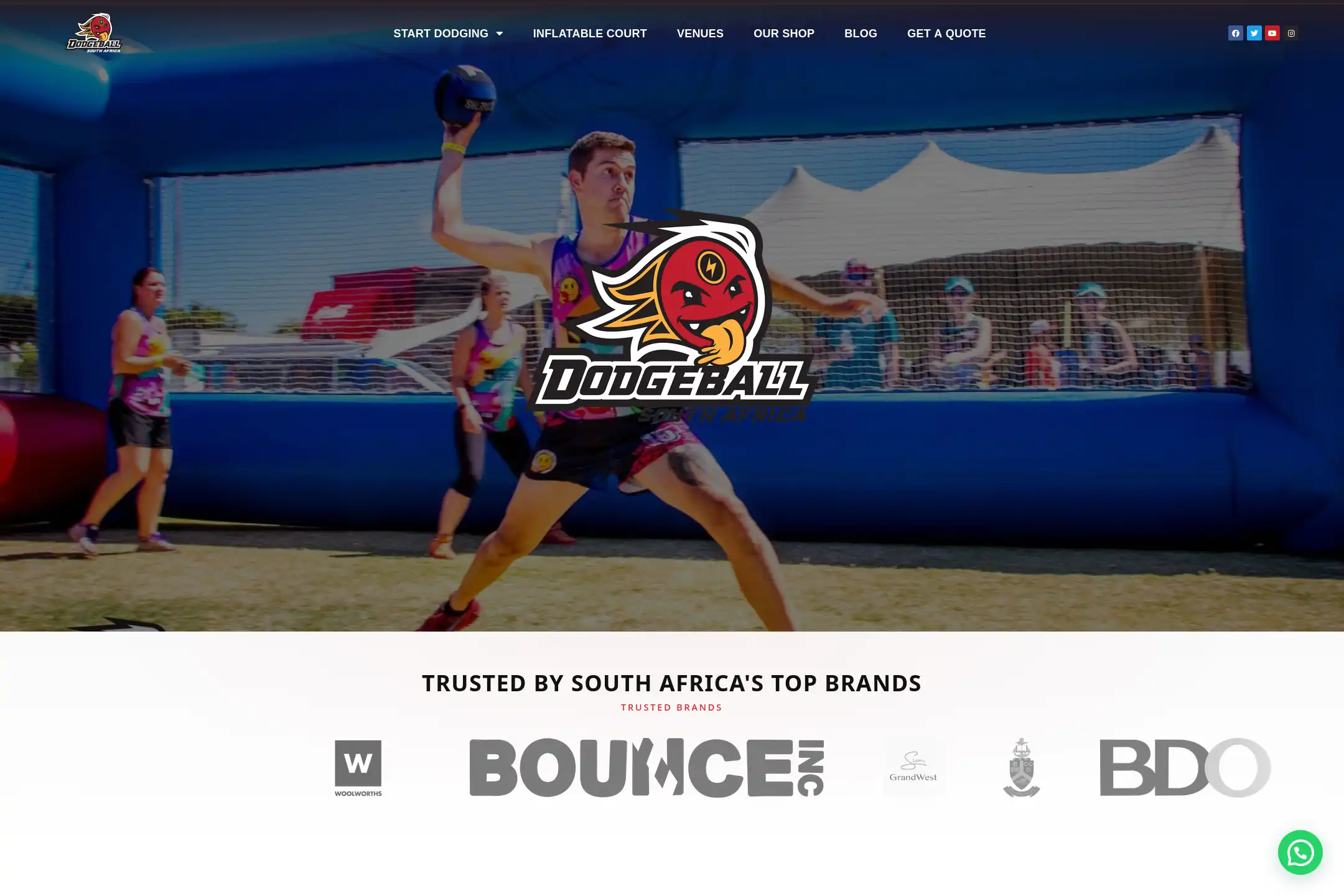 Dodgeball South Africa Resdesigned Homepage Page